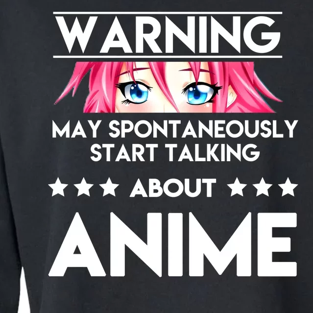 Might Start Talking About Anime Cropped Pullover Crew