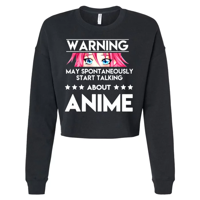 Might Start Talking About Anime Cropped Pullover Crew