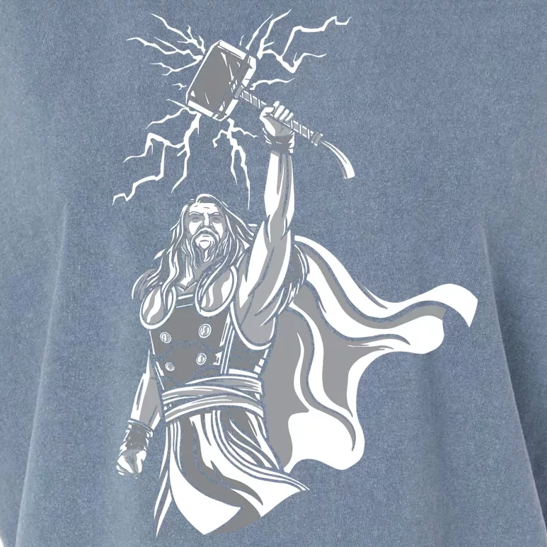 Mighty Thor With Hammer Garment-Dyed Women's Muscle Tee