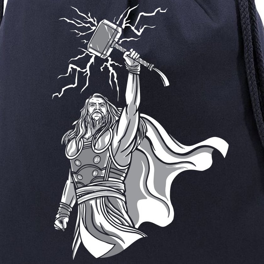 Mighty Thor With Hammer Drawstring Bag