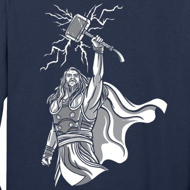 Mighty Thor With Hammer Tall Long Sleeve T-Shirt