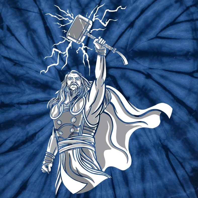 Mighty Thor With Hammer Tie-Dye T-Shirt