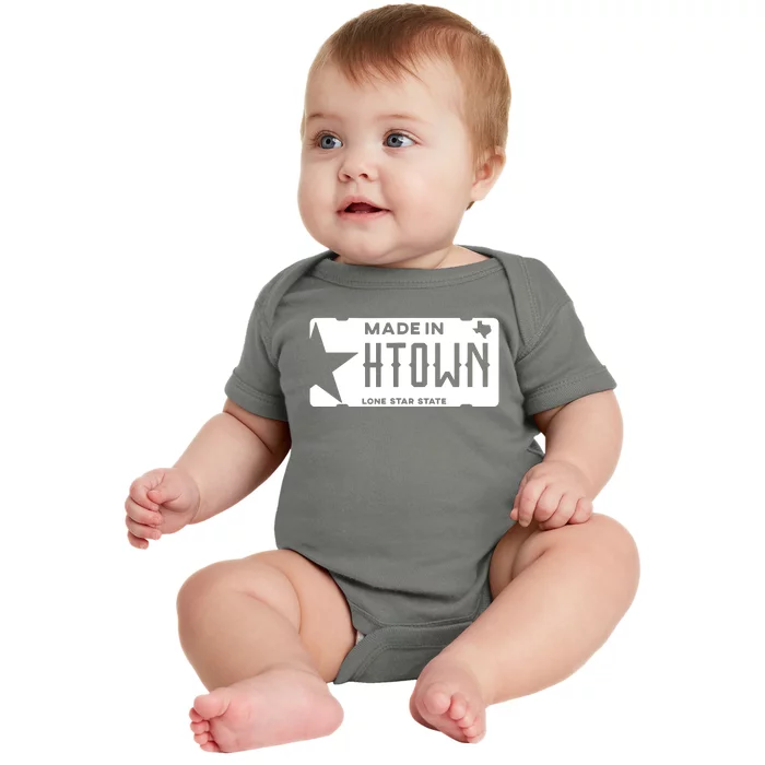 Made In H Town Born In Houston Texas Baby Bodysuit