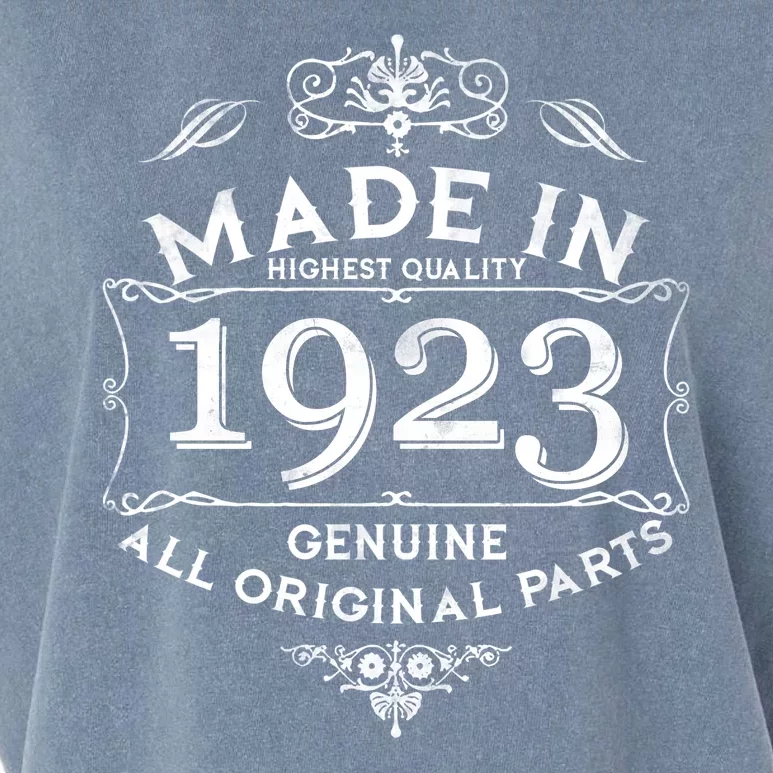 Made In Highest Quality Genuine All Original Parts 1923 100th Birthday Garment-Dyed Women's Muscle Tee