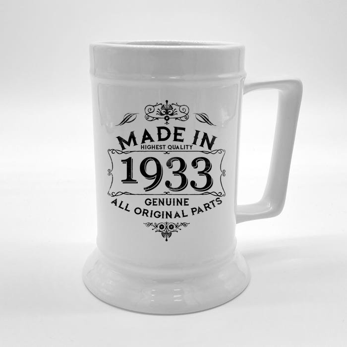 Made In Highest Quality Genuine All Original Parts 1933 90th Birthday Front & Back Beer Stein