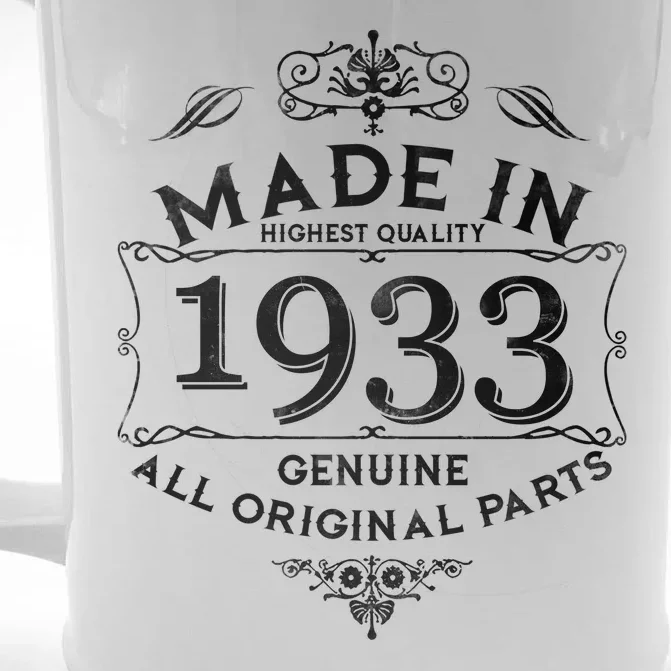 Made In Highest Quality Genuine All Original Parts 1933 90th Birthday Front & Back Beer Stein