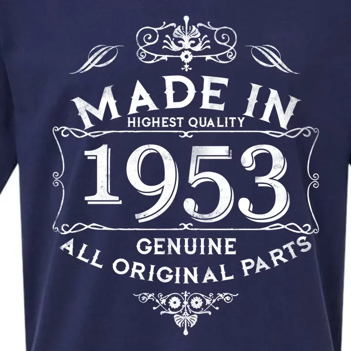 Made In Highest Quality Genuine All Original Parts 1953 70th Birthday Sueded Cloud Jersey T-Shirt