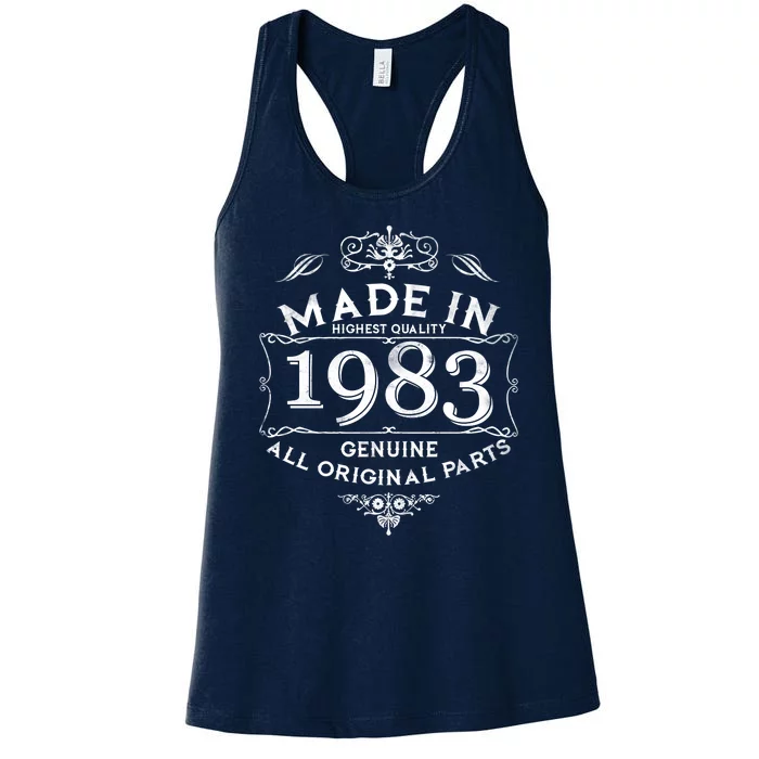 Made In Highest Quality Genuine All Original Parts 1983 40th Birthday Women's Racerback Tank