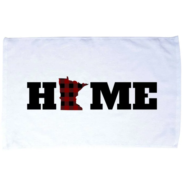 Minnesota Is Home Buffalo Plaid State Pride Gift Microfiber Hand Towel