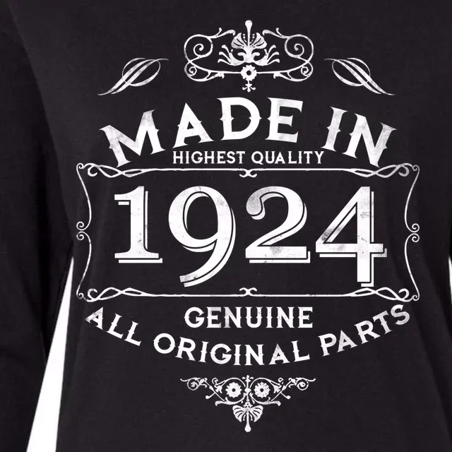 Made In Highest Quality Genuine All Original Parts 1924 100th Birthday Womens Cotton Relaxed Long Sleeve T-Shirt