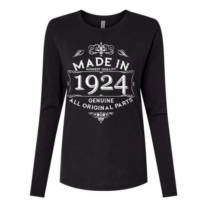 Made In Highest Quality Genuine All Original Parts 1924 100th Birthday Womens Cotton Relaxed Long Sleeve T-Shirt