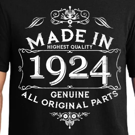 Made In Highest Quality Genuine All Original Parts 1924 100th Birthday Pajama Set