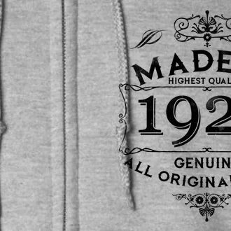 Made In Highest Quality Genuine All Original Parts 1924 100th Birthday Full Zip Hoodie