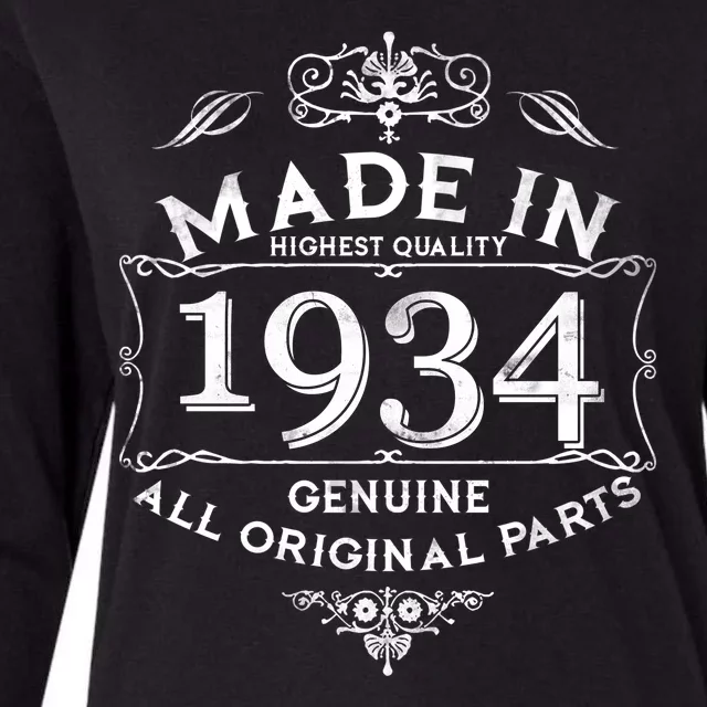 Made In Highest Quality Genuine All Original Parts 1934 90th Birthday Womens Cotton Relaxed Long Sleeve T-Shirt