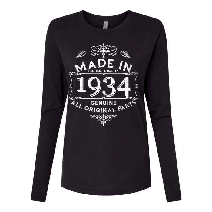 Made In Highest Quality Genuine All Original Parts 1934 90th Birthday Womens Cotton Relaxed Long Sleeve T-Shirt