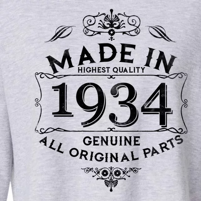 Made In Highest Quality Genuine All Original Parts 1934 90th Birthday Cropped Pullover Crew