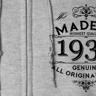 Made In Highest Quality Genuine All Original Parts 1934 90th Birthday Full Zip Hoodie