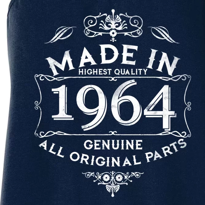 Made In Highest Quality Genuine All Original Parts 1964 60th Birthday Women's Racerback Tank