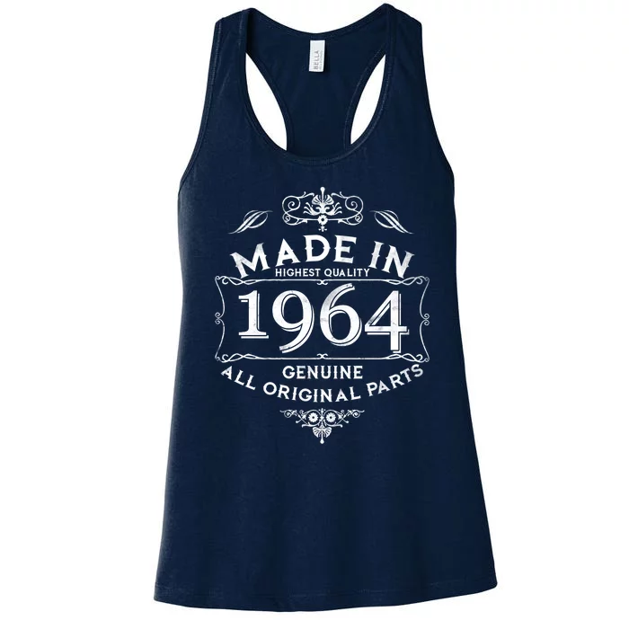 Made In Highest Quality Genuine All Original Parts 1964 60th Birthday Women's Racerback Tank