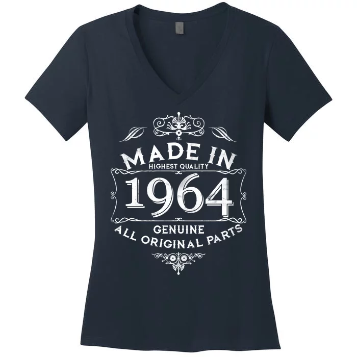 Made In Highest Quality Genuine All Original Parts 1964 60th Birthday Women's V-Neck T-Shirt