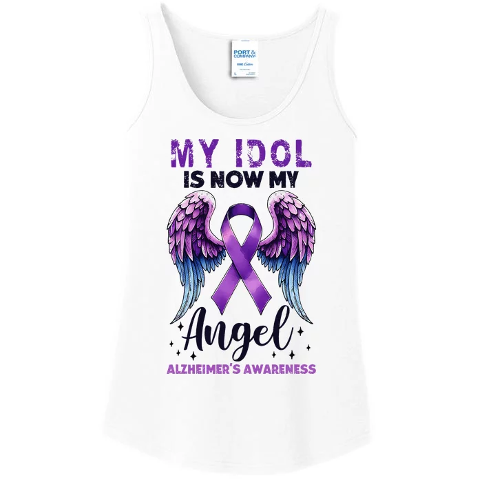 My Idol Is Now My Angel AlzheimerS Awareness Month Ladies Essential Tank