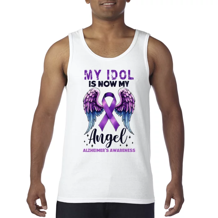 My Idol Is Now My Angel AlzheimerS Awareness Month Tank Top