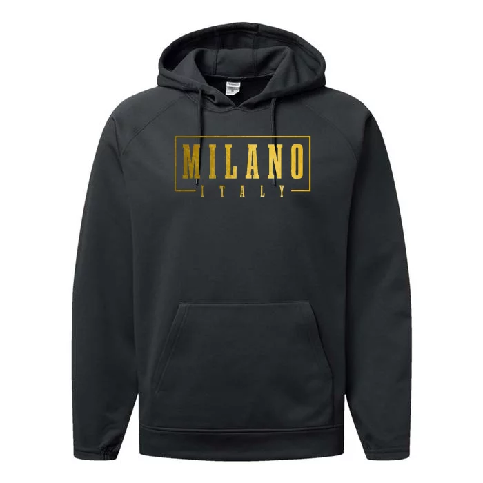 Milano Italia Italy Italian Souvenir Performance Fleece Hoodie