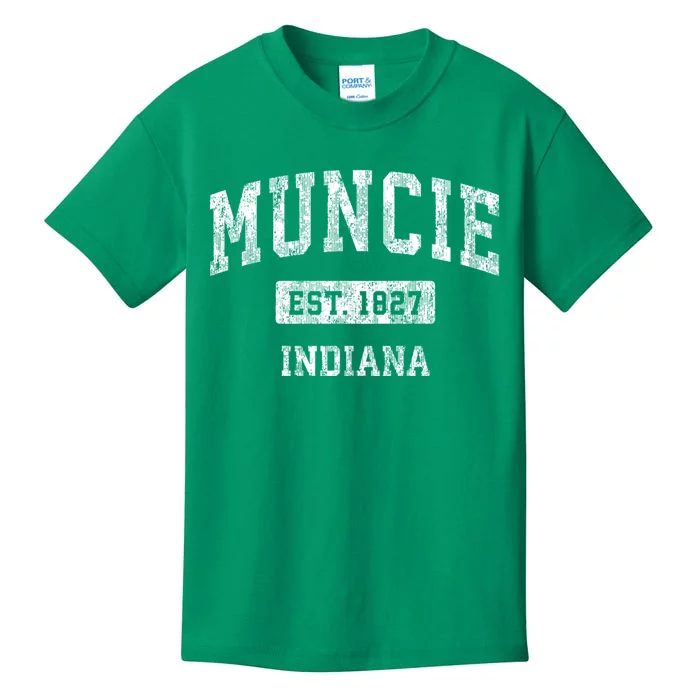 Muncie Indiana In Vintage Sports Kids T-Shirt