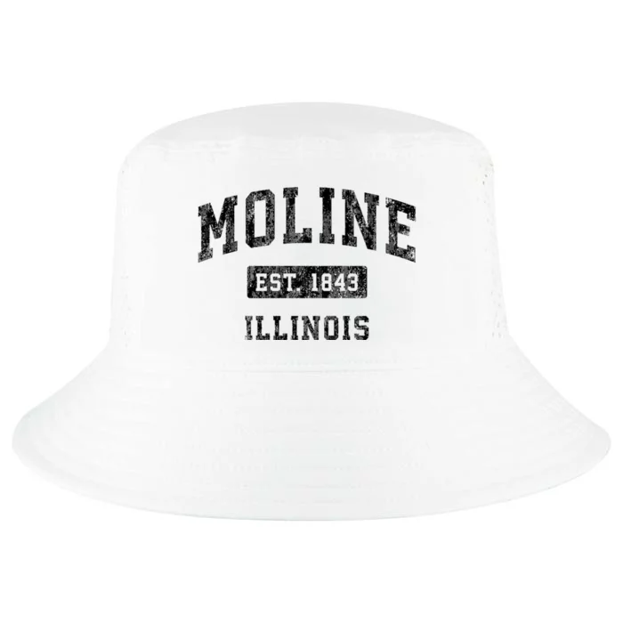 Moline Illinois Il Vintage Established Sports Cool Comfort Performance Bucket Hat