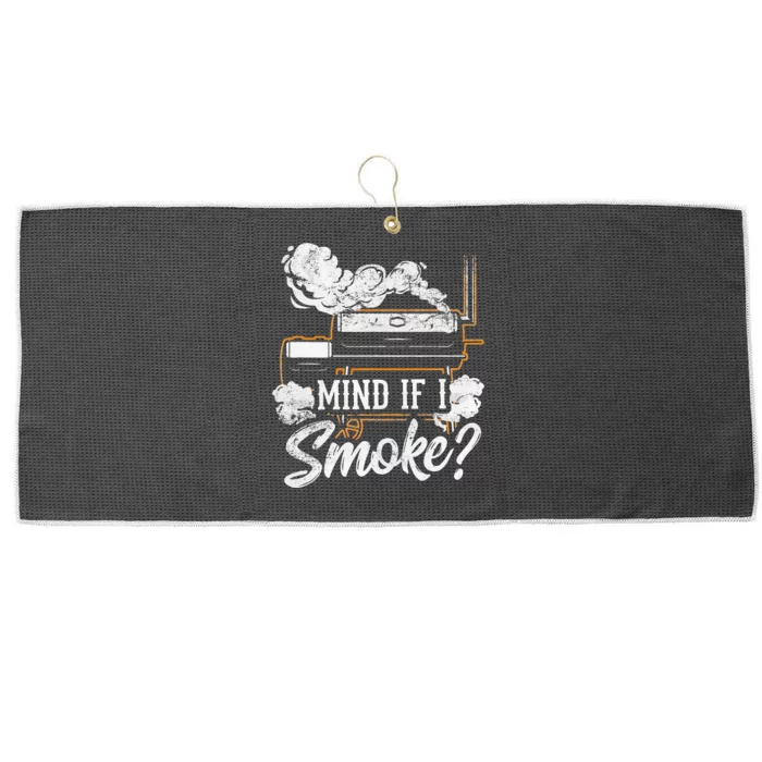 Mind If I Smoke Funny Bbq Smoker Grilling Lover Large Microfiber Waffle Golf Towel