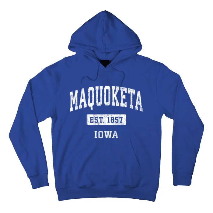 Maquoketa Iowa Ia Vintage Sports Established Tall Hoodie