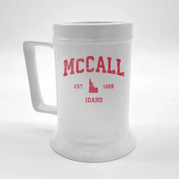 Mccall Idaho Id Vintage Sports Front & Back Beer Stein