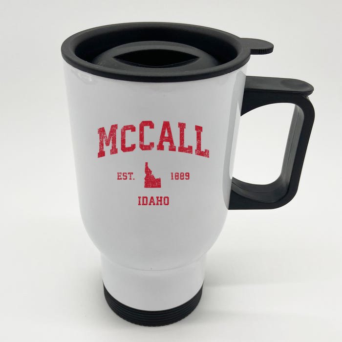 Mccall Idaho Id Vintage Sports Front & Back Stainless Steel Travel Mug