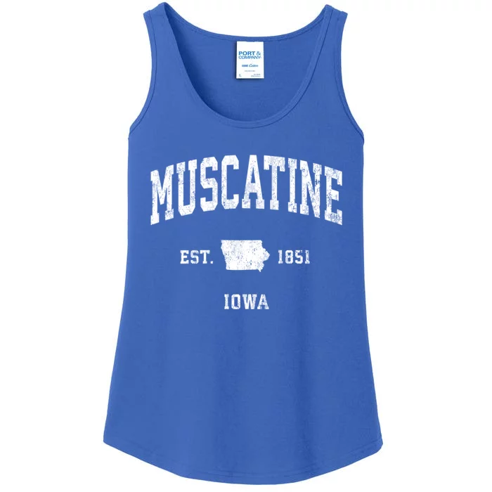 Muscatine Iowa Ia Vintage Athletic Sports Ladies Essential Tank