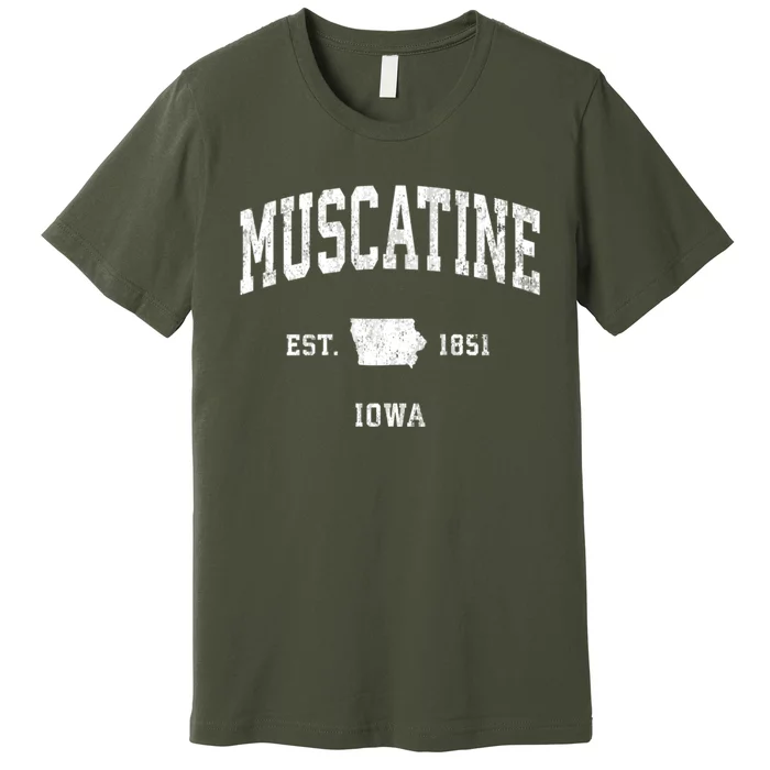 Muscatine Iowa Ia Vintage Athletic Sports Premium T-Shirt