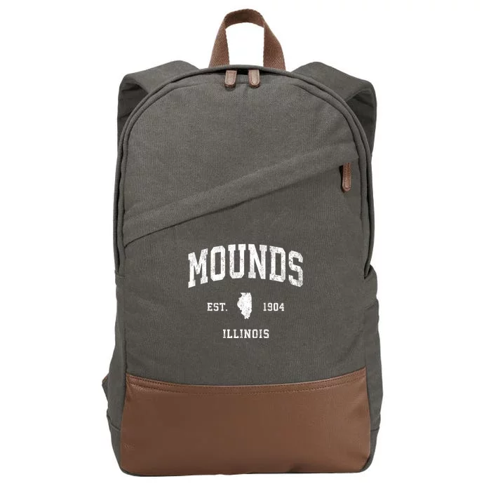 Mounds Illinois Il Vintage Athletic Cotton Canvas Backpack