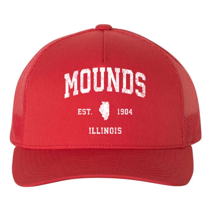 Mounds Illinois Il Vintage Athletic Yupoong Adult 5-Panel Trucker Hat