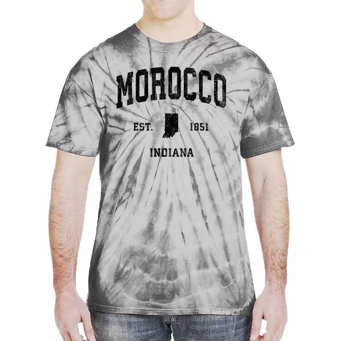 Morocco Indiana In Vintage Athletic Tie-Dye T-Shirt