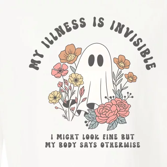 My Illness Is Invisible I Might Look Fine But My Boday Says Otherwise Cropped Pullover Crew