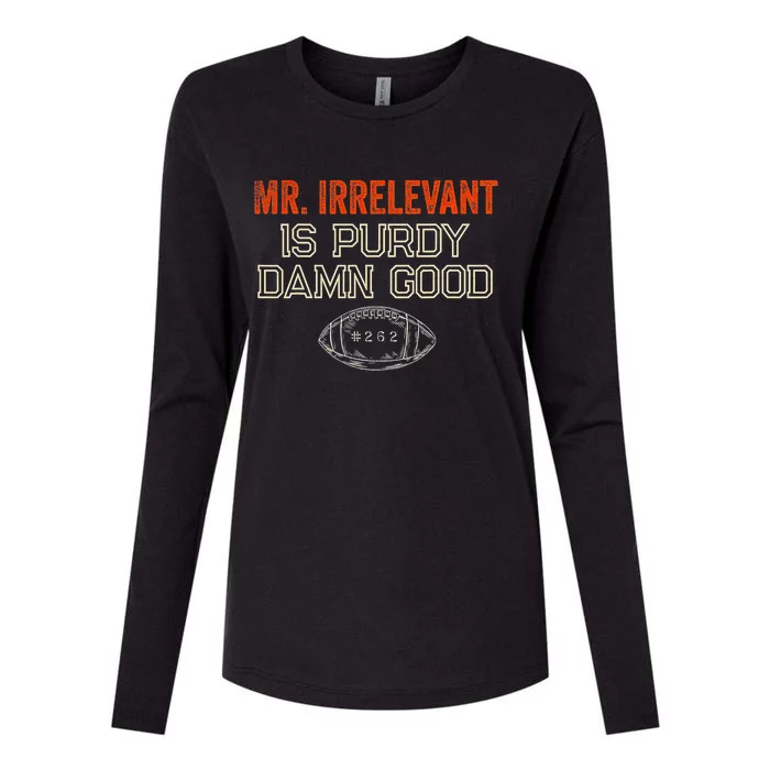 Mr Irrelevant Is Purdy Damn Good Womens Cotton Relaxed Long Sleeve T-Shirt