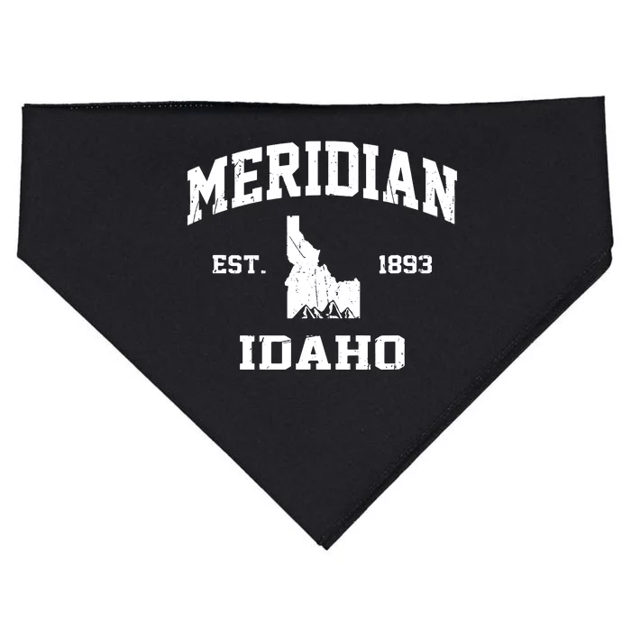 Meridian Idaho Id Vintage State Athletic Style USA-Made Doggie Bandana