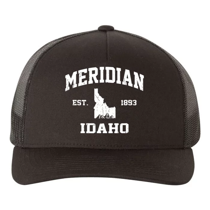 Meridian Idaho Id Vintage State Athletic Style Yupoong Adult 5-Panel Trucker Hat