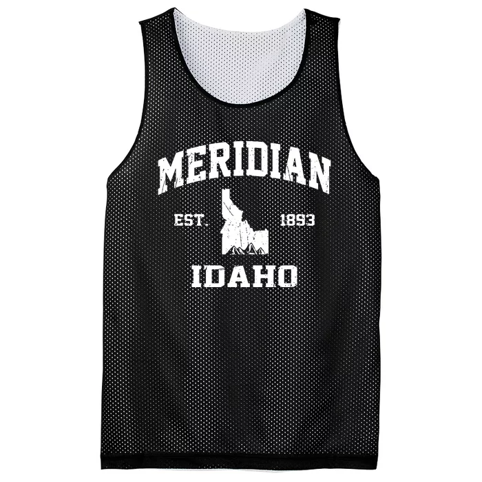 Meridian Idaho Id Vintage State Athletic Style Mesh Reversible Basketball Jersey Tank