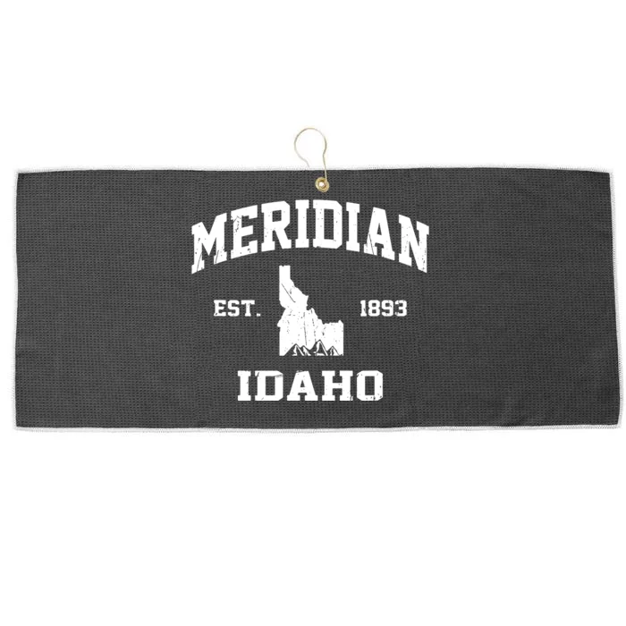 Meridian Idaho Id Vintage State Athletic Style Large Microfiber Waffle Golf Towel