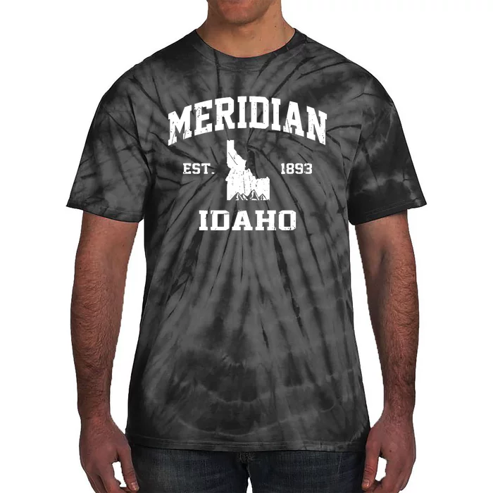 Meridian Idaho Id Vintage State Athletic Style Tie-Dye T-Shirt