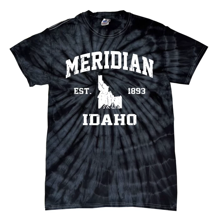 Meridian Idaho Id Vintage State Athletic Style Tie-Dye T-Shirt