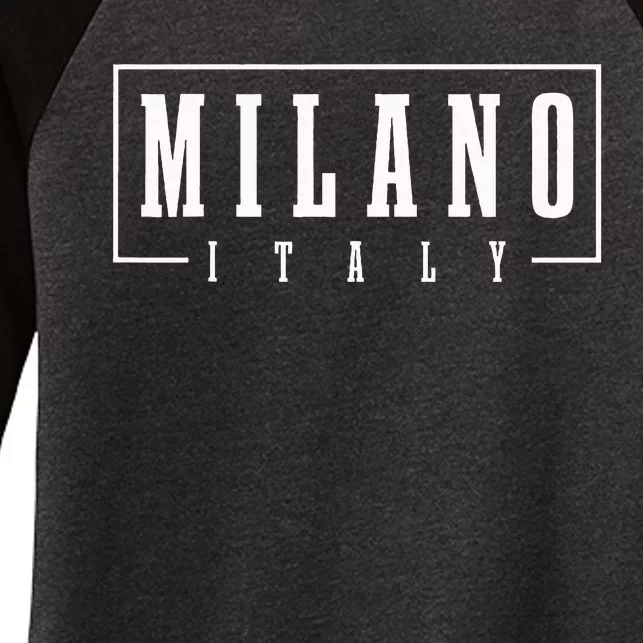 Milano Italia Italy Italian Souvenir Women's Tri-Blend 3/4-Sleeve Raglan Shirt