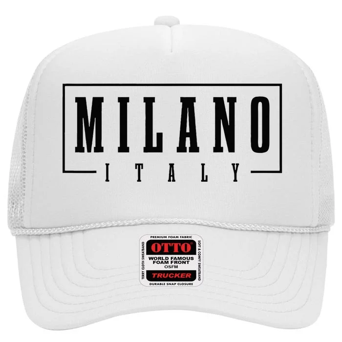 Milano Italia Italy Italian Souvenir High Crown Mesh Trucker Hat