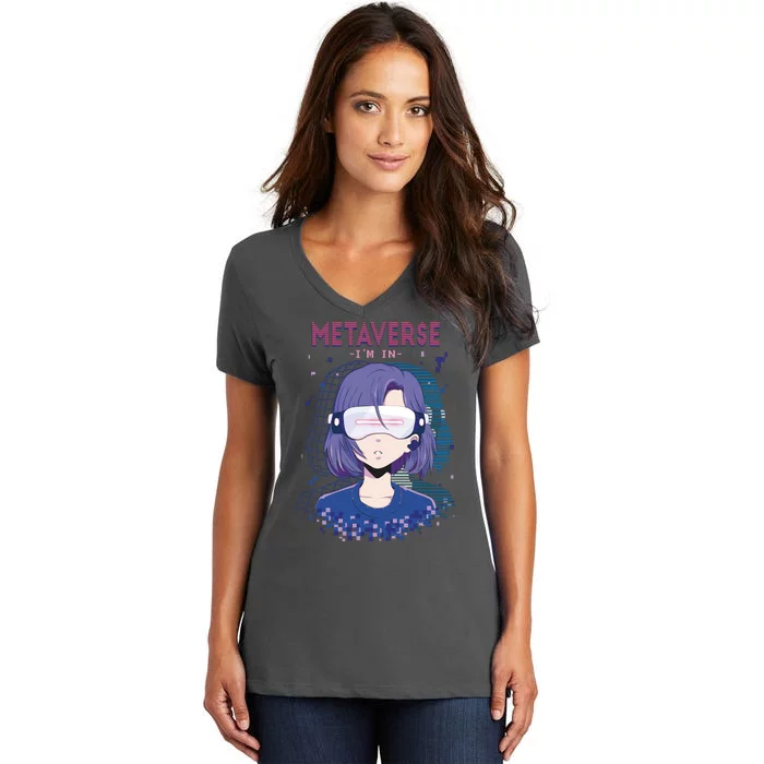 Metaverse I'm In Anime Women's V-Neck T-Shirt