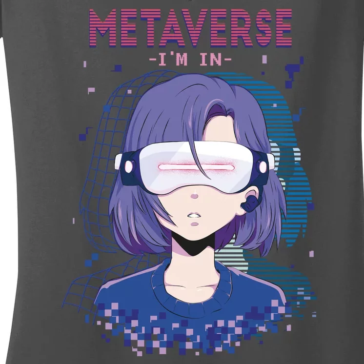 Metaverse I'm In Anime Women's V-Neck T-Shirt